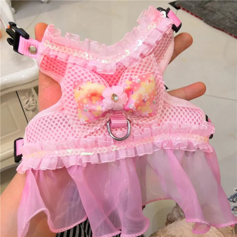 Princess Dog Dress Set with Harness and Leash - Perfect for Small Dogs Princess Dog Dress Set with Harness and Leash - Perfect for Small Dogs
