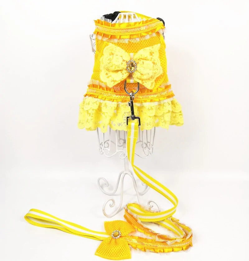 Princess Dog Dress Set with Harness and Leash - Perfect for Small Dogs Princess Dog Dress Set with Harness and Leash - Perfect for Small Dogs