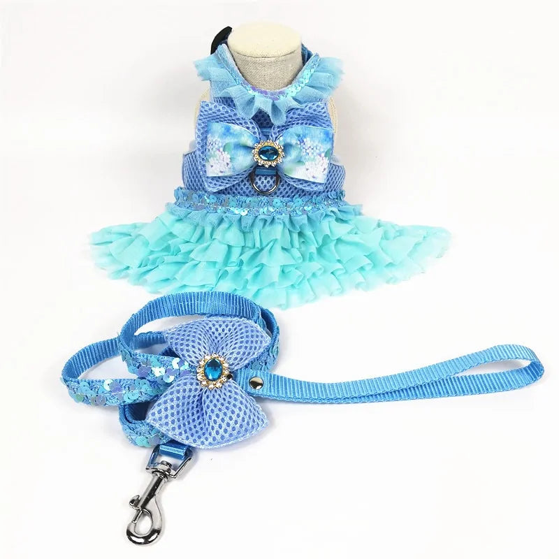 Princess Dog Dress Set with Harness and Leash - Perfect for Small Dogs Princess Dog Dress Set with Harness and Leash - Perfect for Small Dogs