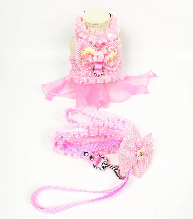 Princess Dog Dress Set with Harness and Leash - Perfect for Small Dogs Princess Dog Dress Set with Harness and Leash - Perfect for Small Dogs