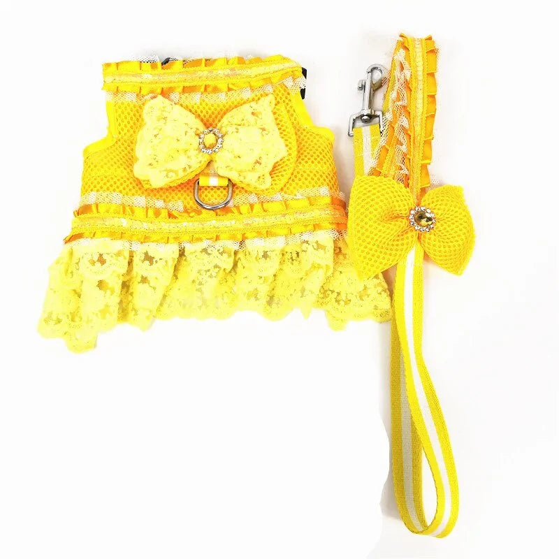Princess Dog Dress Set with Harness and Leash - Perfect for Small Dogs Princess Dog Dress Set with Harness and Leash - Perfect for Small Dogs