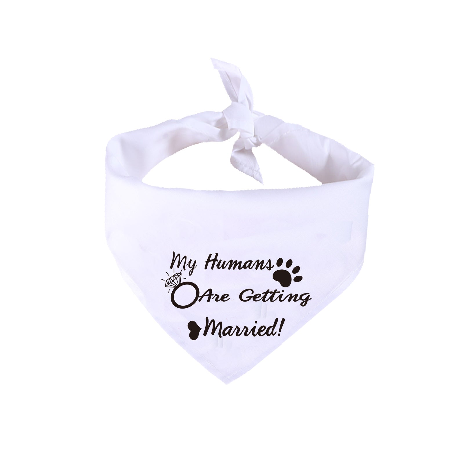 White Valentine's Day Pet Wedding Bandana