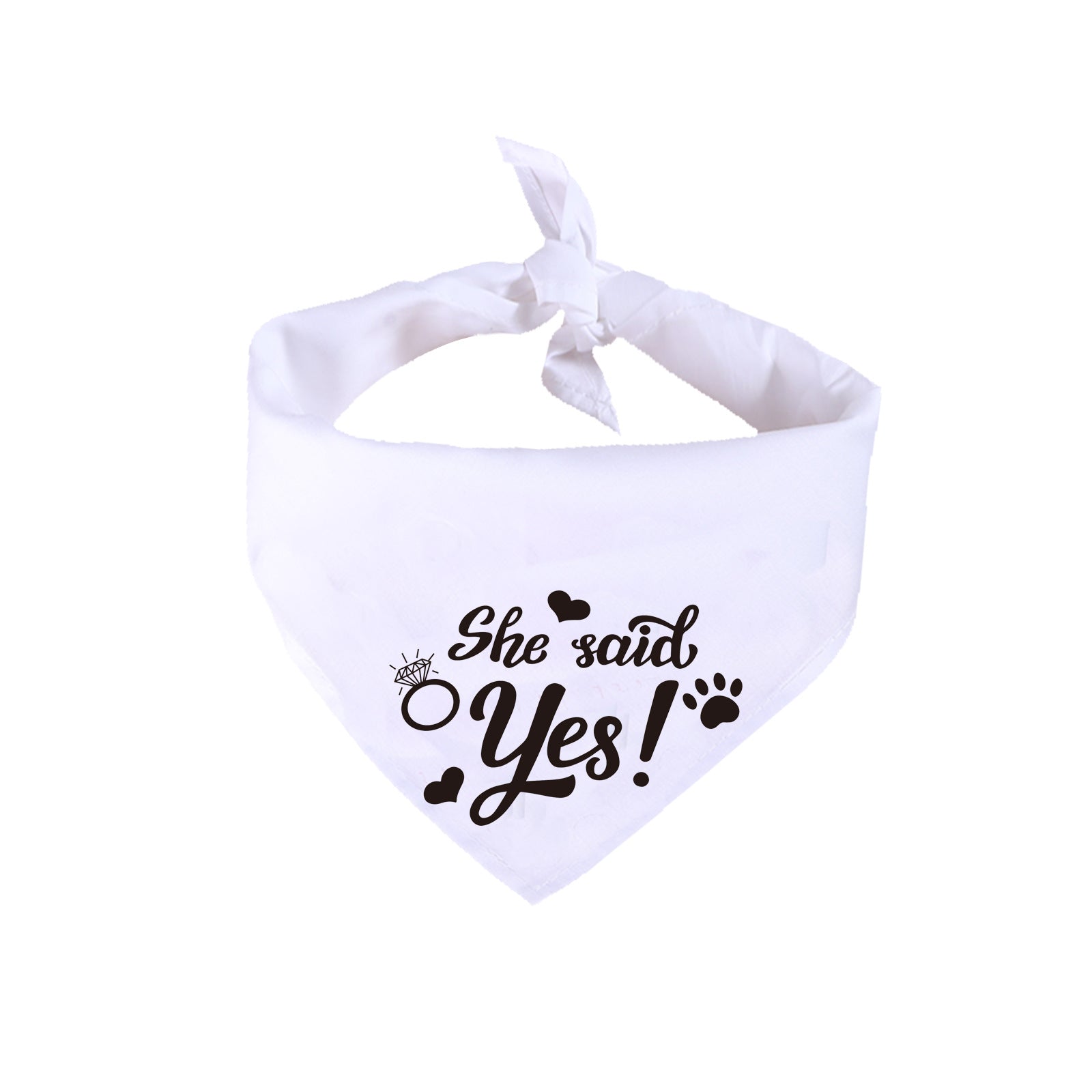 White Valentine's Day Pet Wedding Bandana