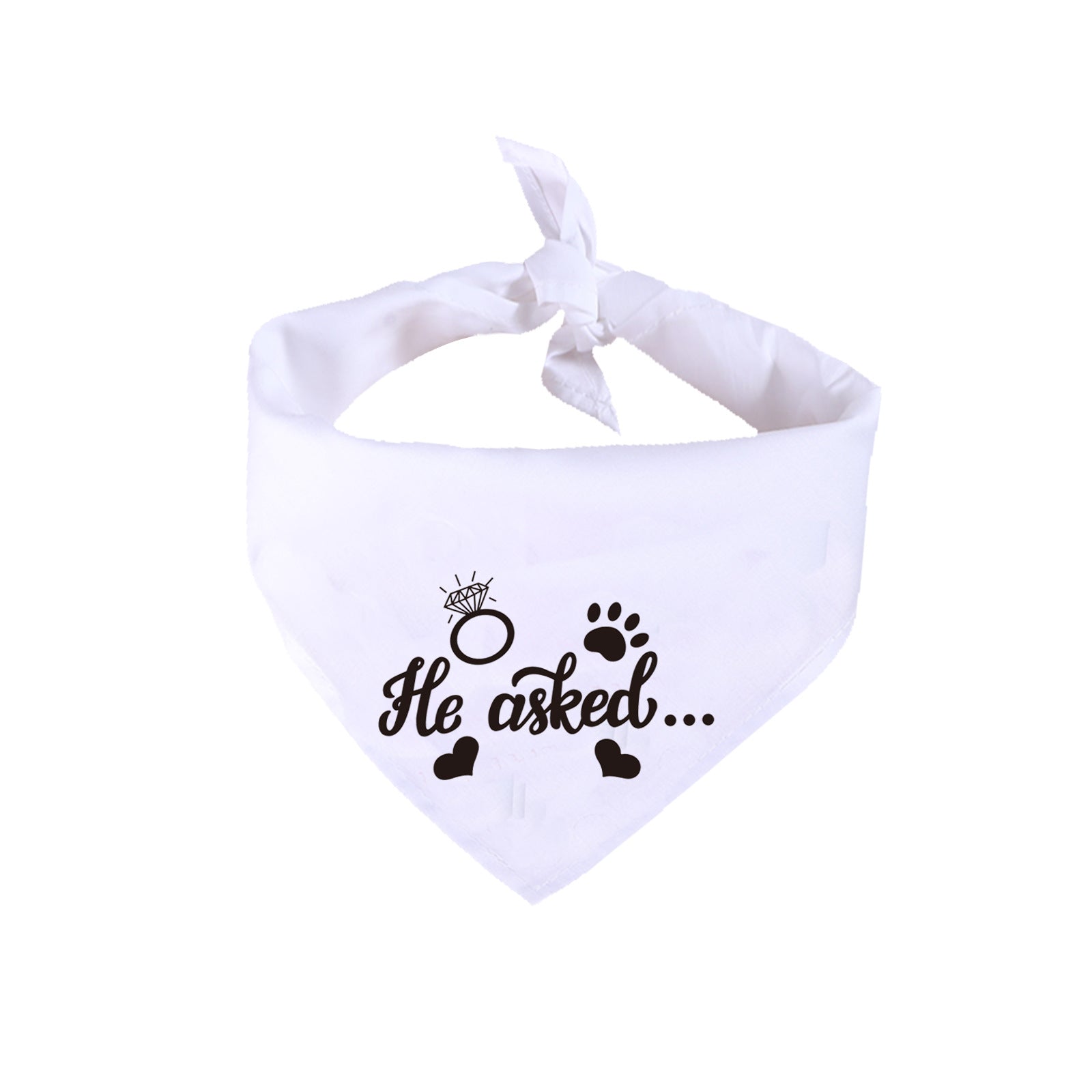 White Valentine's Day Pet Wedding Bandana