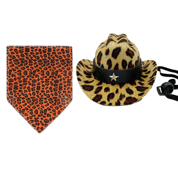 Cowboy Costume Mini Leopard Cowboy Hat and Bandana