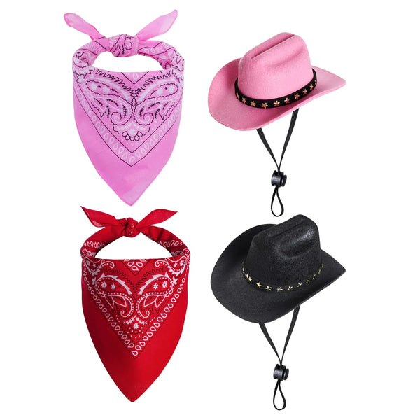 2 Hat and Bandana Set - Pet Cowboy Cowboy Costume
