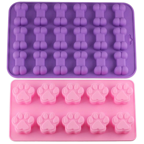 Pet Paw and Bone Ice Trays Treat Molds